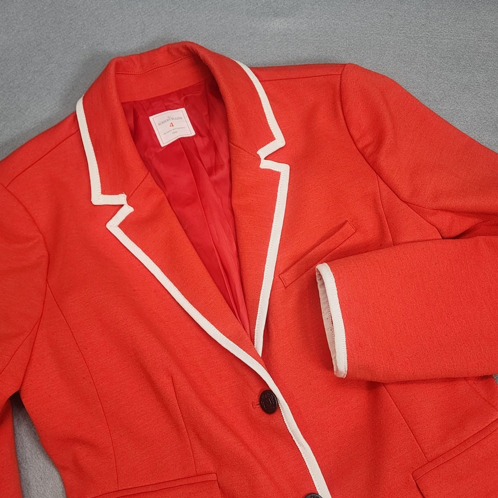 Gap Academy Blazer Red White Contrast Piping Preppy Jacket Womens‎ 4